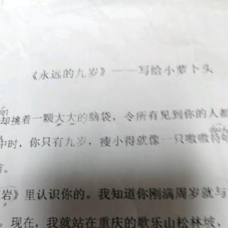 《永远的九岁》一一写给小萝卜头第三自然段