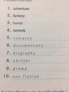 types of books/films