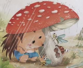 小刺猬的蘑菇伞