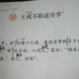25王戎不取道旁李