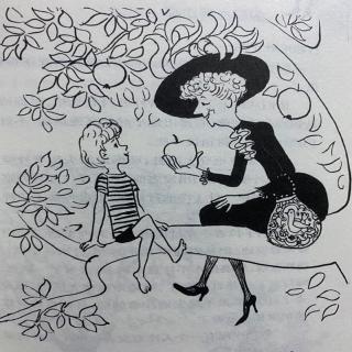 苹果树上的外婆简笔画图片