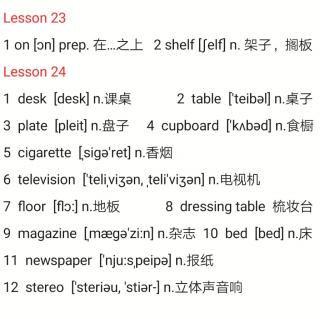 新1 Lesson23-24 单词