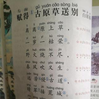 唐诗《赋得古原草送别》