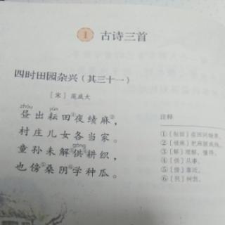 一《古诗三首》