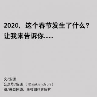 2020，这个春节发生了什么