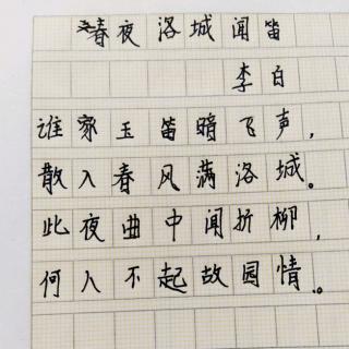 春夜洛城闻笛