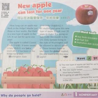 New apple can last for one year