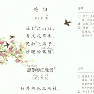 朗读《绝句》《惠崇春江晩景》《三衢道中》