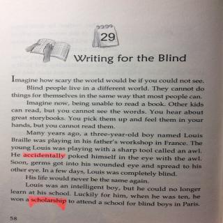 11-29 Writing for the Blind