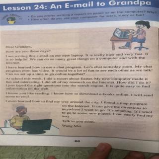 初中口语阅读an Email to Grandpa