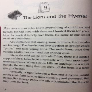 12-9 The Lions and the Hyenas