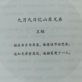 四时之诗《九月九日忆山东兄弟》