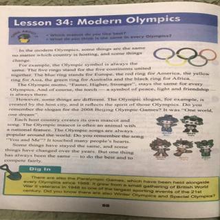 初中阅读Modern Olympics