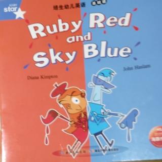Ruby red and sky blue