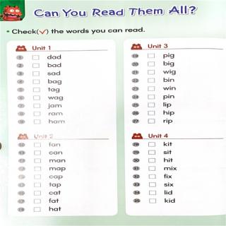 Phonics Monster 2 Unit1-4words