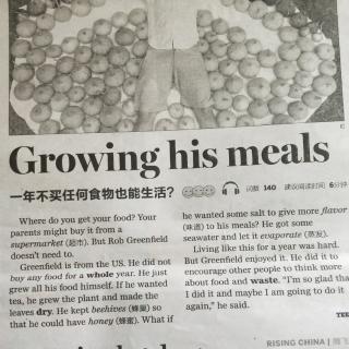 Growing his Meals