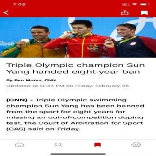 Sun Yang handed an 8-year ban