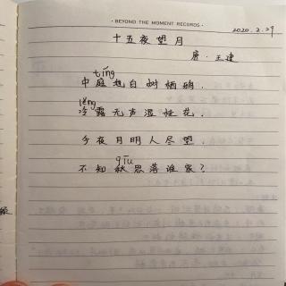 20200301古诗十五夜望月