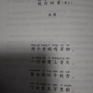 《最好的方法读唐诗》  三首诗，名字都叫《绝句》