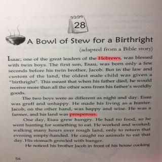 12-28 A Bowl of Stew for a Birthright