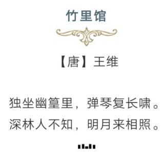 ［又又读诗·王维］52.竹里馆（王维）