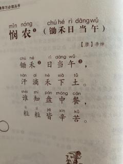 悯农(锄禾日当午)