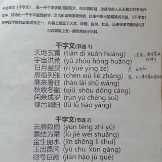 点点背诵《千字文》1－6