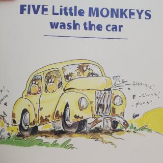 Five little MONKEYS wash the car