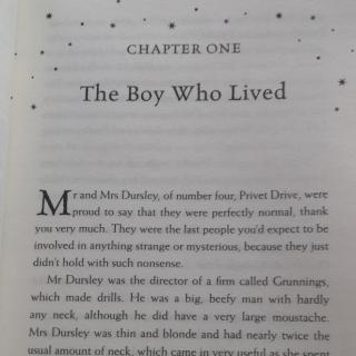 Harry Potter and the Philosopher's Stone Chapter1 The Boy Who Lived