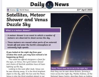 Dailynews satellites meteor shower