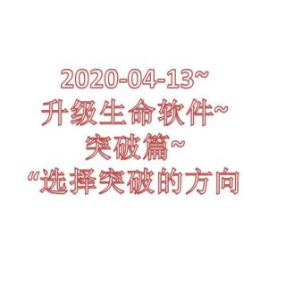 2020-04-13~升级生命软件~突破篇~“选择突破的方向