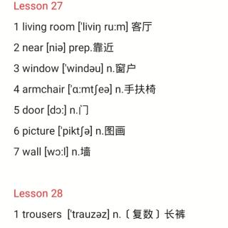 新1 Lesson27-28 单词