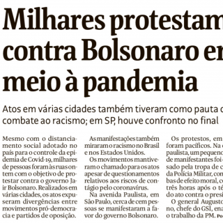 每日读报-《疫情肆虐 上千人走上街头抗议博索纳罗》
