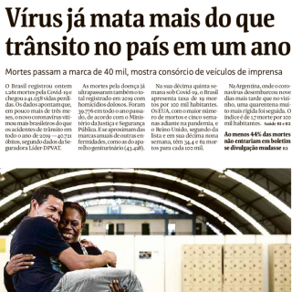 每日读报第5期-巴西新冠病毒致死人数已超去年全年因交通死亡人数