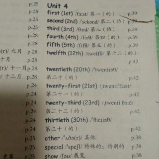 Unit 4 单词朗读