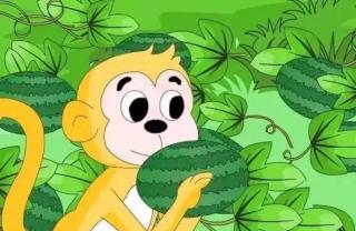 小猴吃瓜果