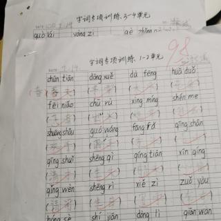 字词专项训练1～4单元