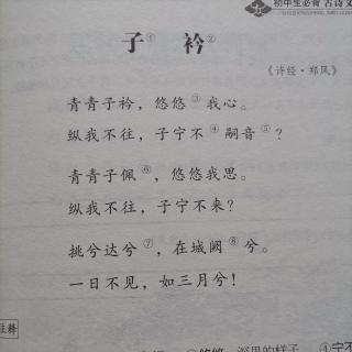 子衿原文朗读图片