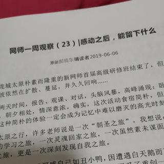 郝晓东《新网师一周观察》（23）