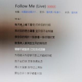 tell me baby 如何你才愿意follow me～