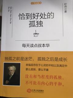 《恰到好处的孤独》（叶舟）叔本华谈思想之八