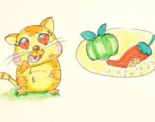 小花猫吃辣椒