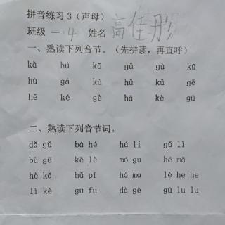 拼音练习3（声母）