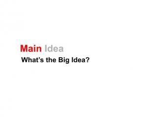 What's the big idea?