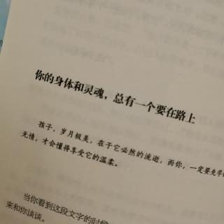 你的身体和灵魂，总有一个在路上