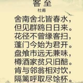 普吟:《客至》唐.杜甫