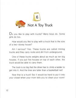 one story a day一天一个英文故事-11.6 Not A Toy Truck