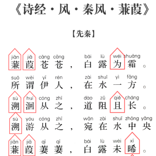 蒹葭古诗带拼音版图片