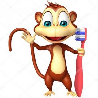 小猴子刷牙