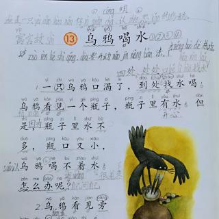 人教版乌鸦喝水原文图片